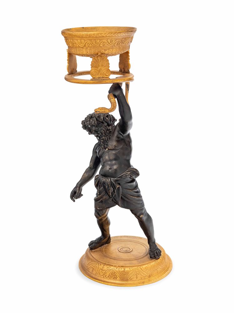 Appraisal: An Italian Gilt and Patinated Bronze Figure of Silenus An