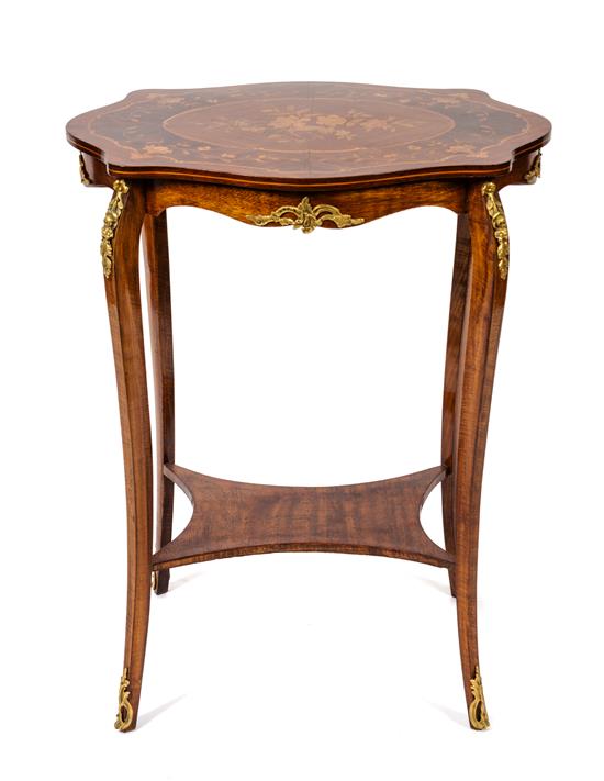 Appraisal: Sale Lot A Louis XV Style Marquetry Occasional Table with