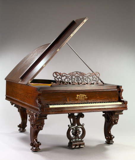 Appraisal: Fine American Rococo Revival Rosewood Baby Grand Piano bearing the