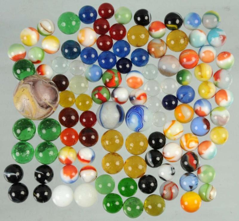 Appraisal: Lot of Early Machine-Made Marbles Description Includes approximately marbles Condition