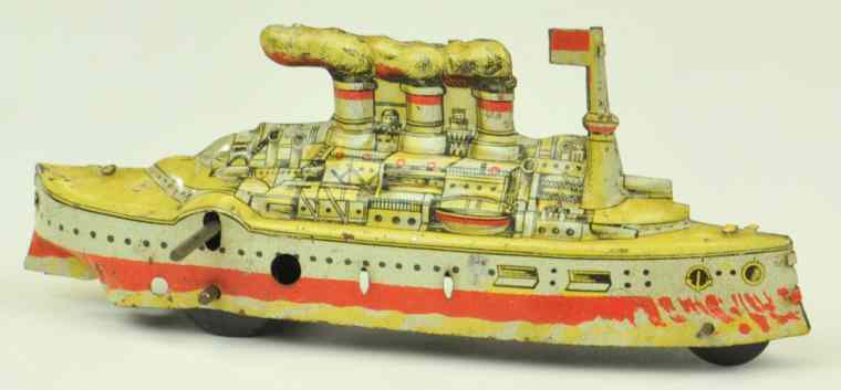 Appraisal: DISTLER BATTLESHIP PENNY TOY Battleship has lithographed smoke coming out