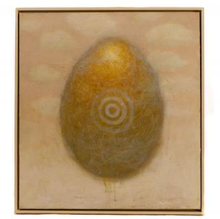 Appraisal: Kit Reuther Gilded Egg on Pink Sky O C Kit