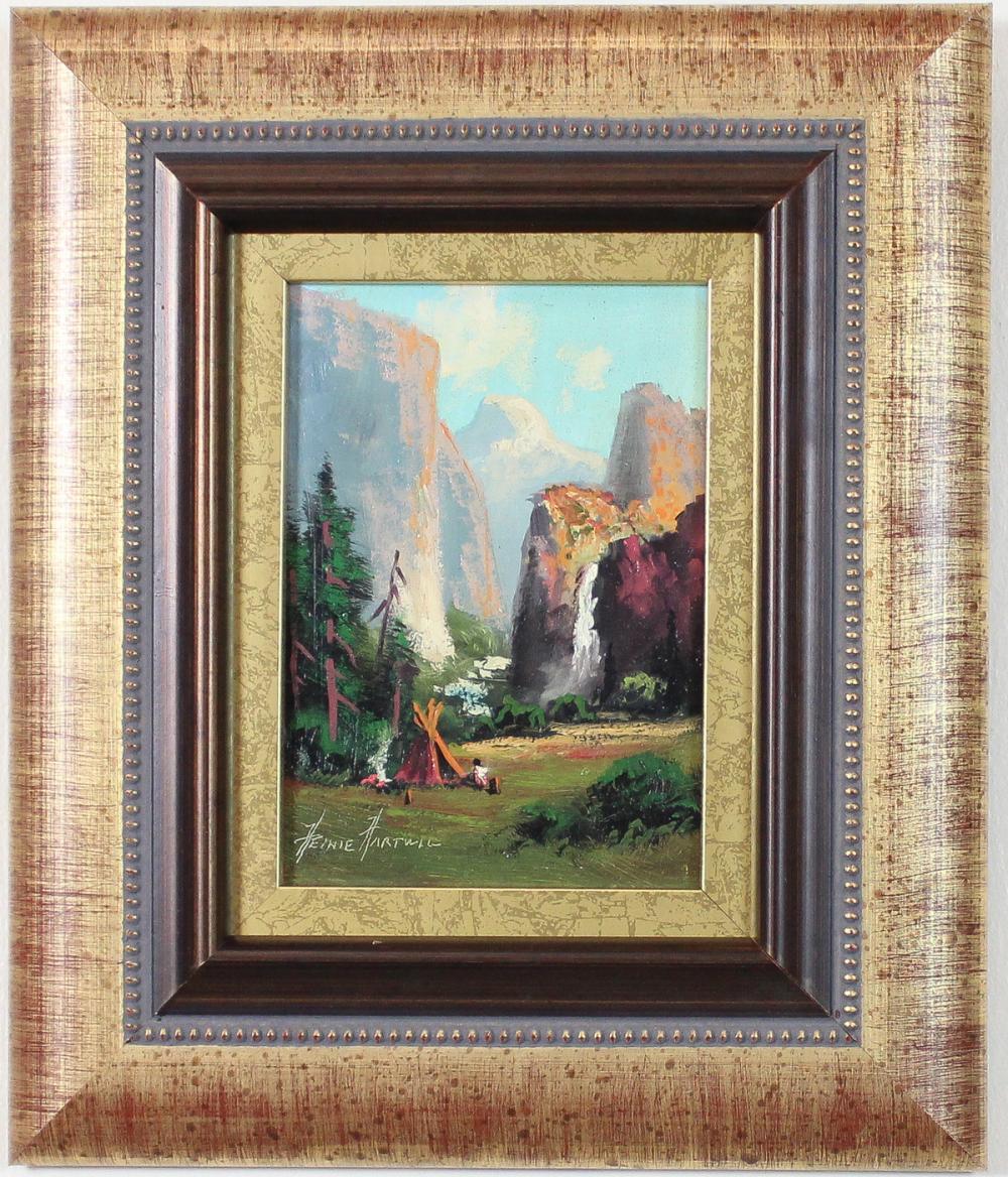 Appraisal: HEINIE HARTWIG California born oil on board Yosemite Native American