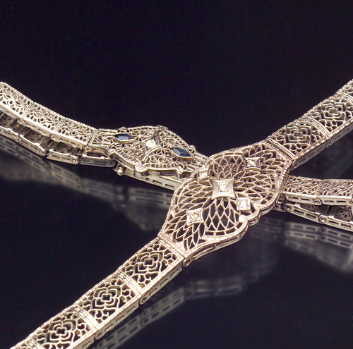 Appraisal: ART DECO ERA Two filigree bracelets in gold and diamonds