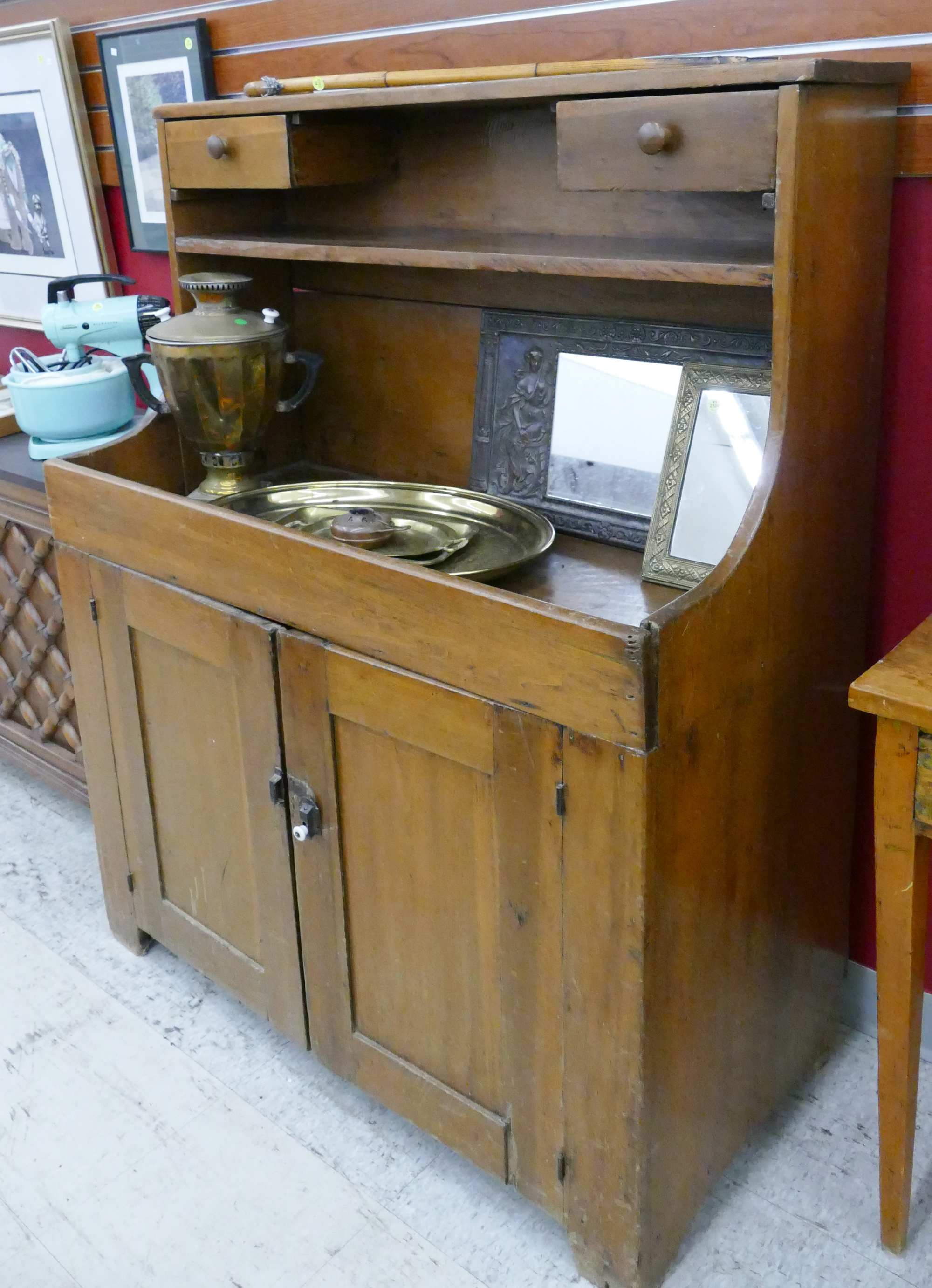 Appraisal: Antique Pine Primitive Dry Sink- x x ''