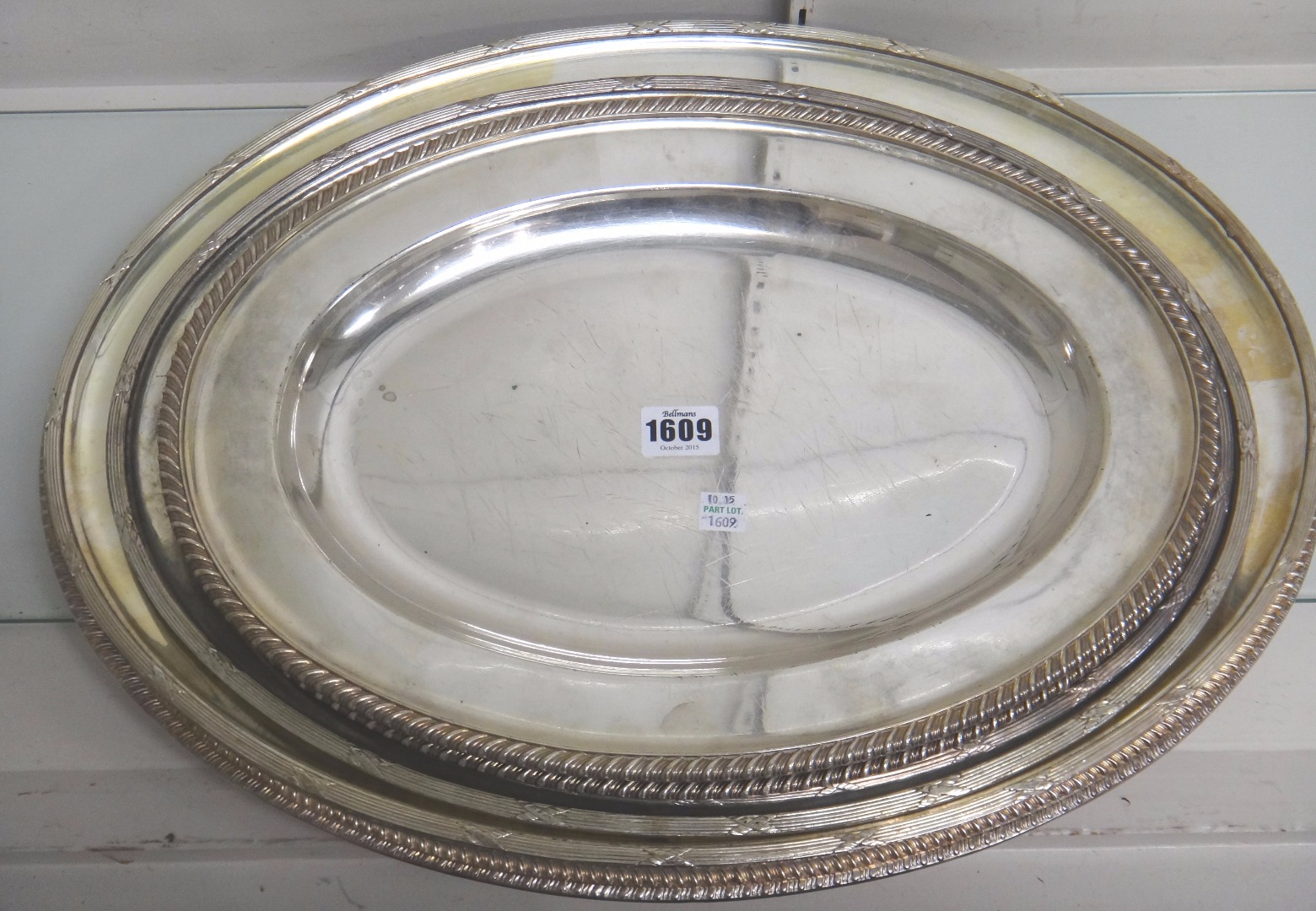 Appraisal: A group of eight plated oval serving dishes comprising a