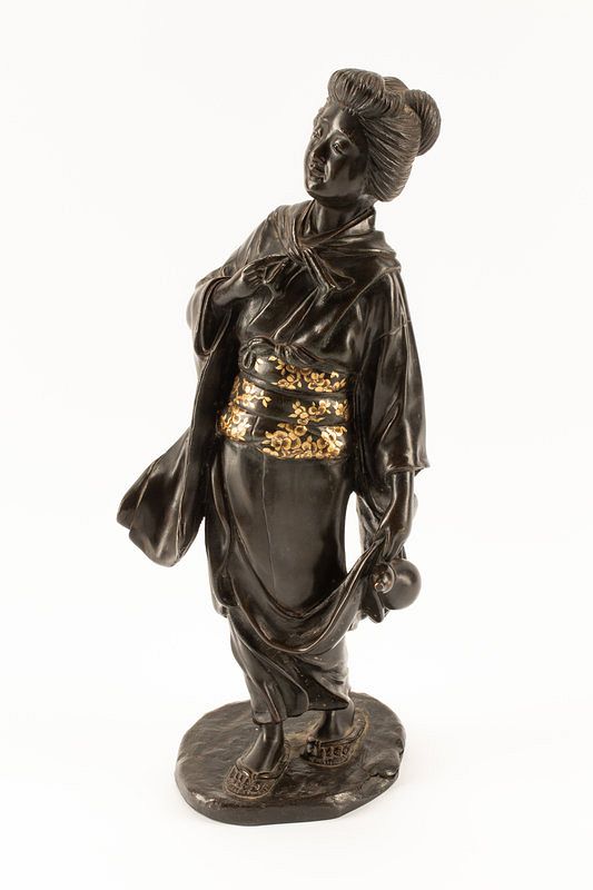 Appraisal: A Japanese Parcel Gilt Bronze Figure of a Lady Height