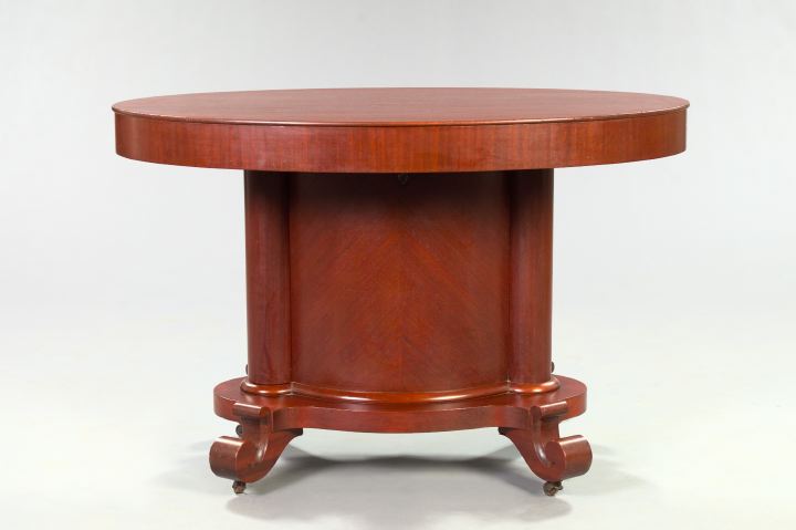 Appraisal: Interesting American Late Classical Revival Mahogany Center Table ca the