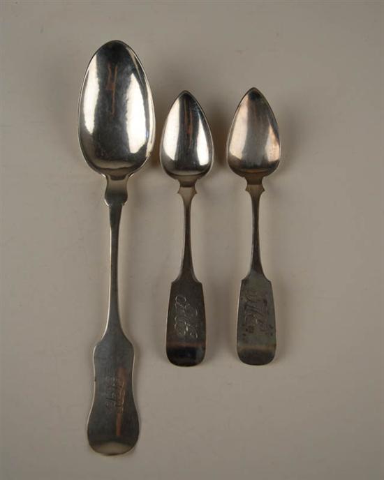 Appraisal: Three Philadelphia Coin Silver Silver Spoons two dessert spoons by