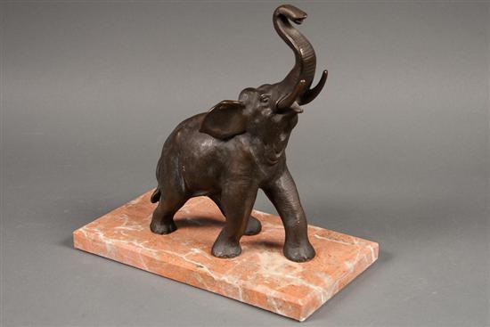 Appraisal: Continental patinated bronze figure of an elephant late th early