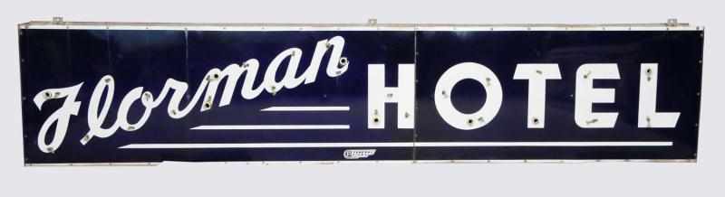 Appraisal: Porcelain Florman Hotel Lighted Neon Sign Description Made by Federal