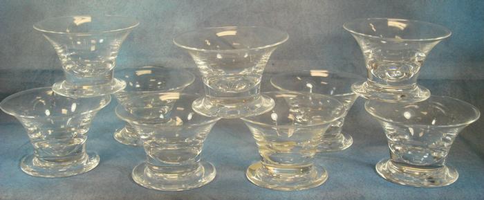 Appraisal: Steuben clear crystal footed dessert bowls signed with an etched