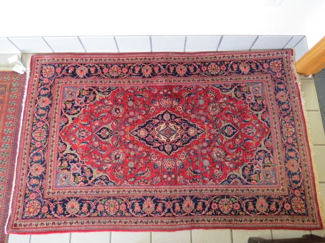 Appraisal: Mahal Persian Handmade Rug elegant florals red field ' X