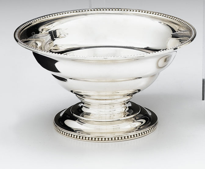 Appraisal: Tiffany Co sterling silver footed bowl circa With a beaded