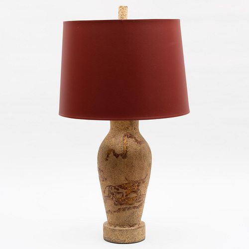 Appraisal: MARIANNA VON ALLESCH CAST PAPIER MACHE TABLE LAMP WITH A