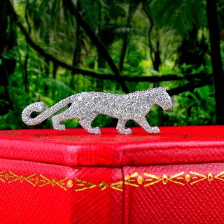 Appraisal: A Rare Diamond Panther Pin by Cartier Designed as a