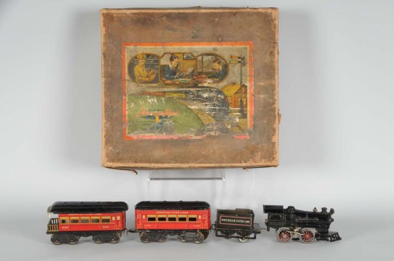 Appraisal: American Flyer O-Gauge Wind-Up Passenger Set Description Includes box Set