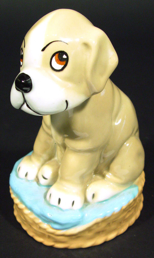 Appraisal: Wade china dog money bank with hand painted decoration paper