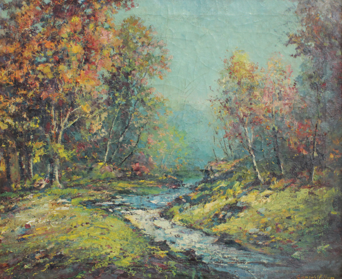 Appraisal: HOFFMAN Gustave Adolph American - Spring Landscape with Stream Oil