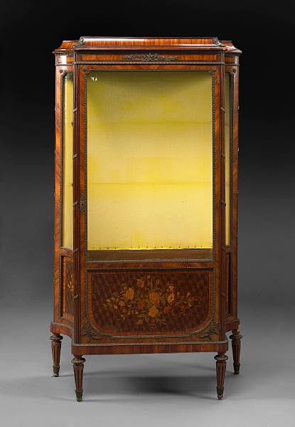 Appraisal: A Louis XVI style gilt bronze mounted marquetry inlaid kingwood