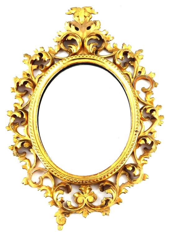 Appraisal: Gilt wall mirror late th - th C ornately pierced