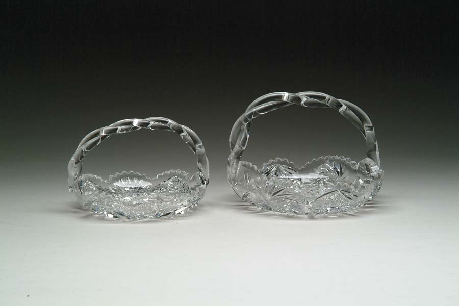 Appraisal: TWO CUT GLASS BASKETS Lot consists of two baskets one