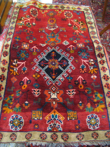 Appraisal: TWO PERSIAN TRIBAL AREA RUGS both hand knotted wool '