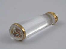 Appraisal: A rock crystal seal or parasol handle with Essex crystal