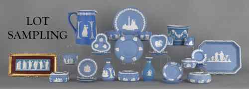 Appraisal: Large collection of blue Wedgwood jasperware