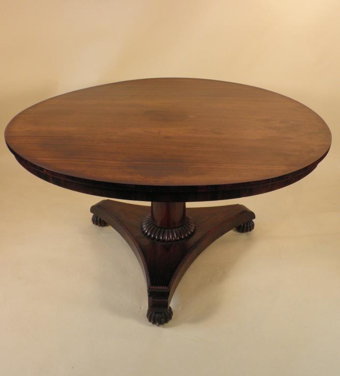 Appraisal: A William IV rosewood breakfast table with a circular top