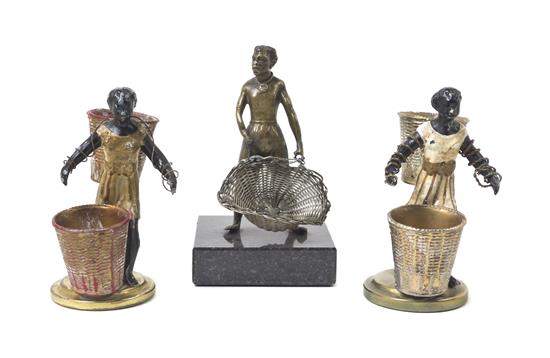 Appraisal: Sale Lot Two Continental Cold Painted Cast Metal Blackamoor Figures