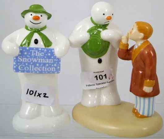 Appraisal: Coalport Snowman figures Dont Wake Them and The Welcome boxed