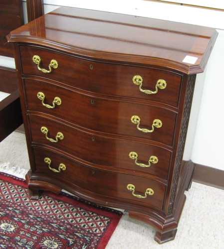 Appraisal: CHIPPENDALE STYLE MAHOGANY BEDSIDE CHEST Councill Craftsmen th century the