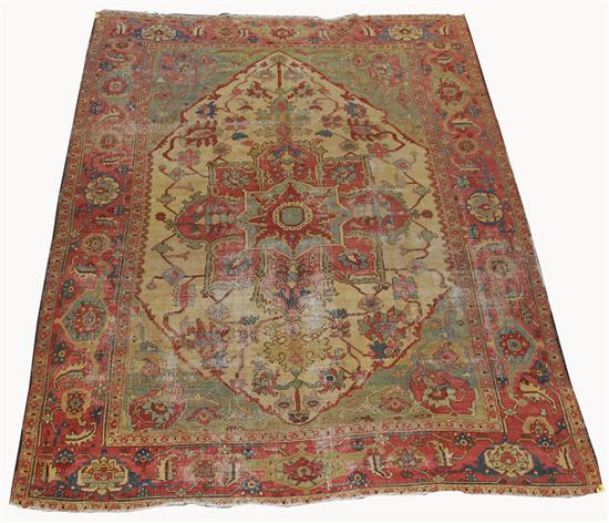 Appraisal: HERIZ CARPET Persia late th century feet inches x feet