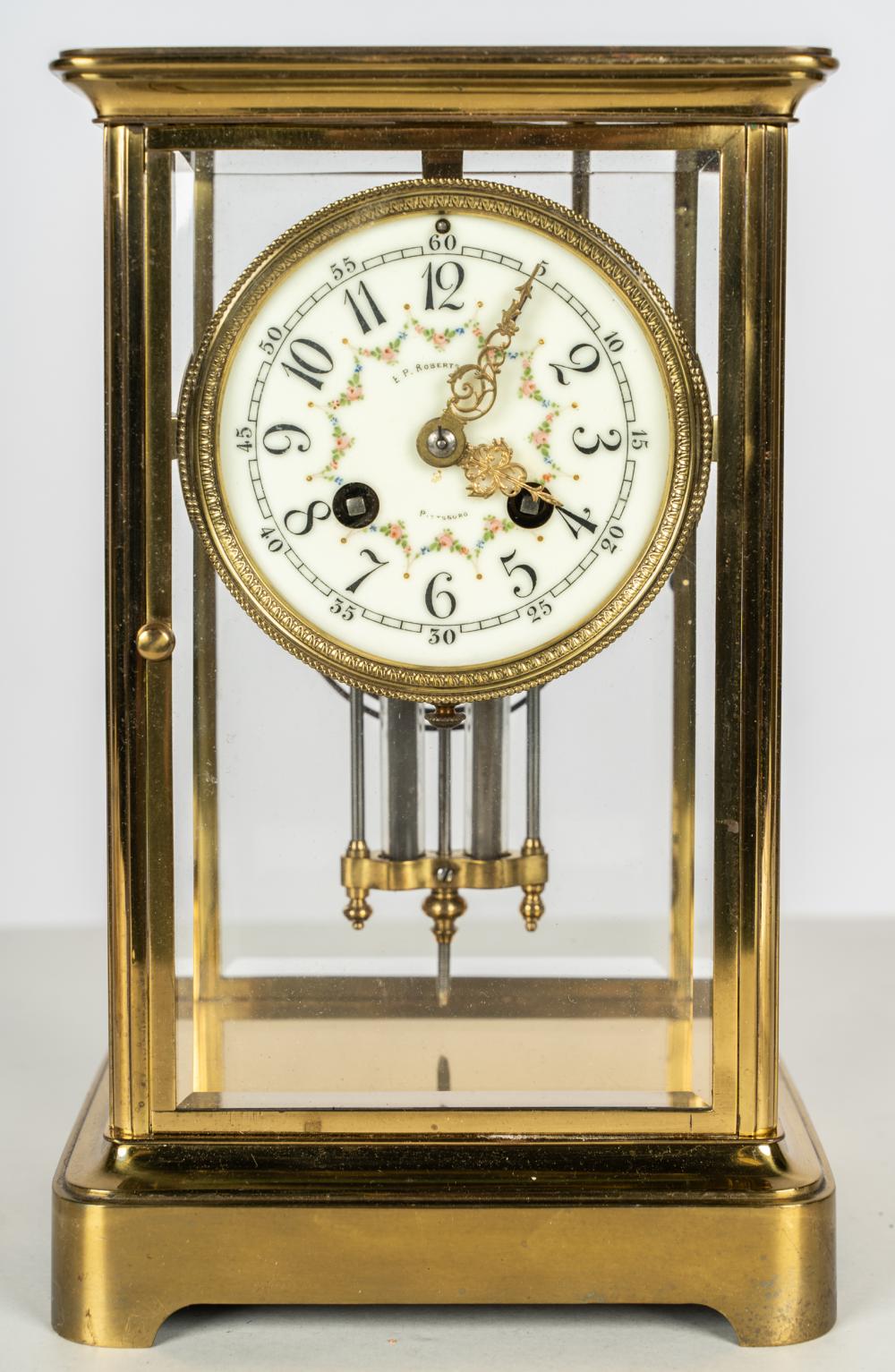 Appraisal: FRENCH CRYSTAL REGULATOR TABLE CLOCKinscribed to dial E P Roberts