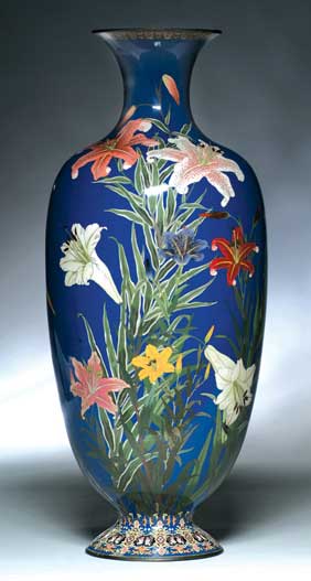 Appraisal: MASSIVE ANTIQUE JAPANESE CLOISONN VASE Massive and beautifully decorated antique