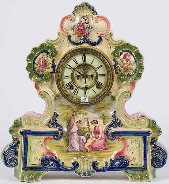 Appraisal: Ansonia Mantle Clock American an Ansonia clock having a porcelain