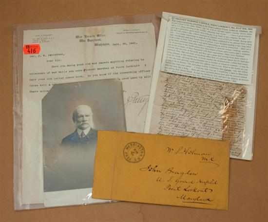 Appraisal: Civil War Prisons Four items including a soldier's letter from