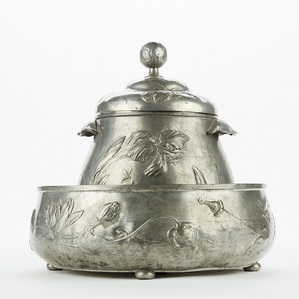 Appraisal: Kayserzinn German Piece Pewter Set Hugo Leven - for Kayserzinn