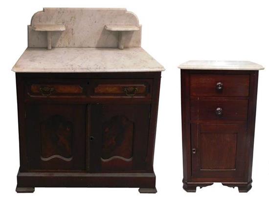 Appraisal: Two late th C early th C marble top wash