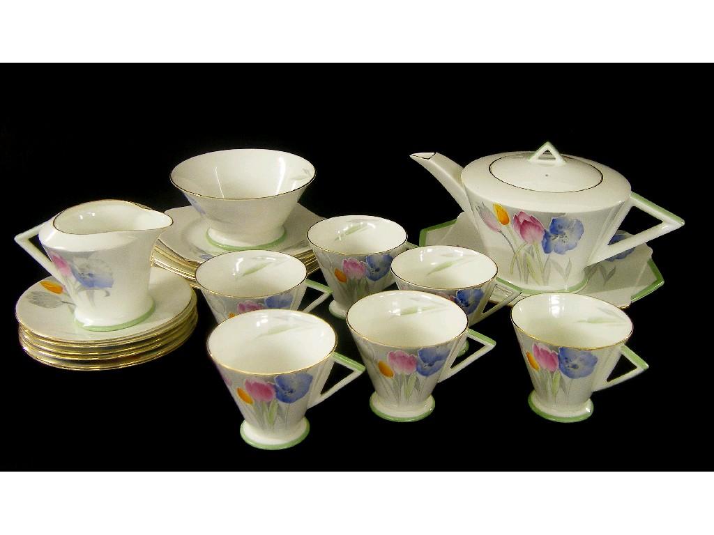 Appraisal: Shelley Eve shape six setting tea service decorated with flowers