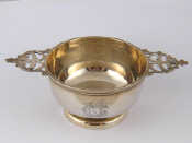 Appraisal: A late Victorian silver two handled bowl or porringer by