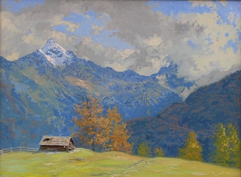 Appraisal: Simon Kojin Russian born Chantarella Landscape near St Moritz Switzerland