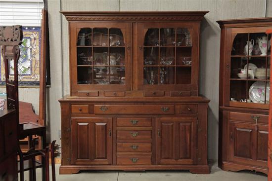 Appraisal: TWO PIECE CHINA CUPBOARD Monitor Furniture Co Cherry having a