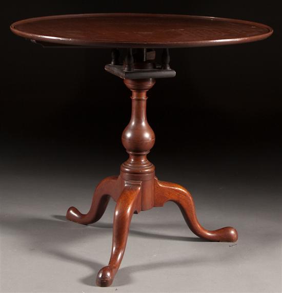 Appraisal: Federal carved walnut tilt-top tea table Mid-Atlantic States fourth quarter-