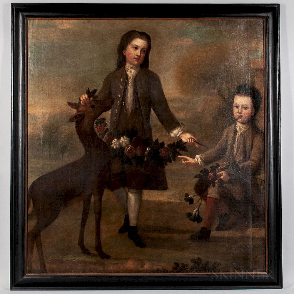 Appraisal: British School th Century Portrait of Two Boys and a