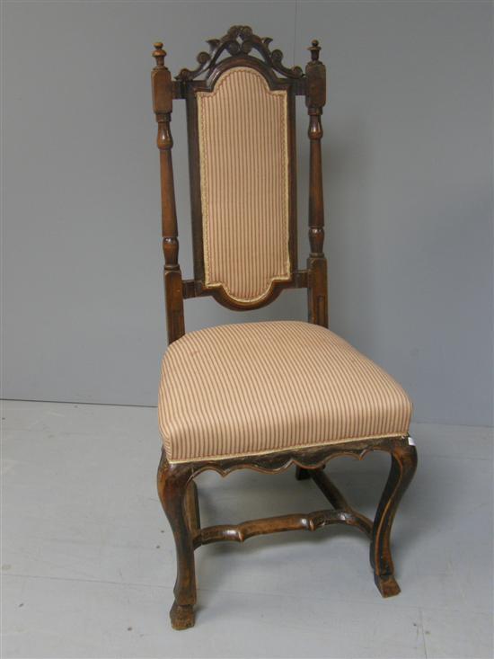 Appraisal: Early th century high back chair with carved crest and