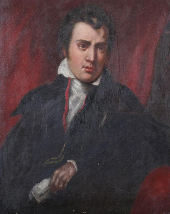 Appraisal: CONTINENTAL SCHOOL th century PORTRAIT POSSIBLY OF GEORGE GORDON LORD