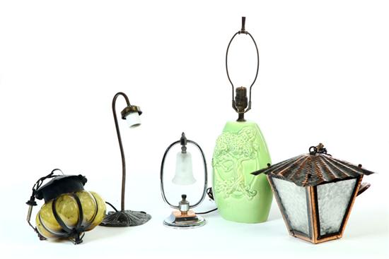 Appraisal: GROUP OF LAMPS AND LAMP PARTS American th century Hanging