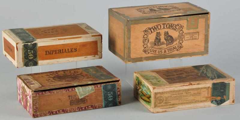 Appraisal: Lot of Cigar Boxes Description Includes Elk Early Bird Rich